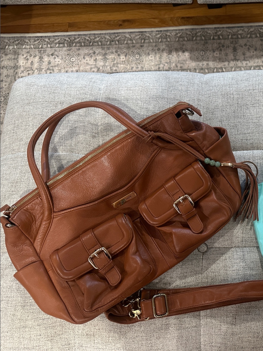 Lily Jade Elizabeth Camel Leather Baby Bag